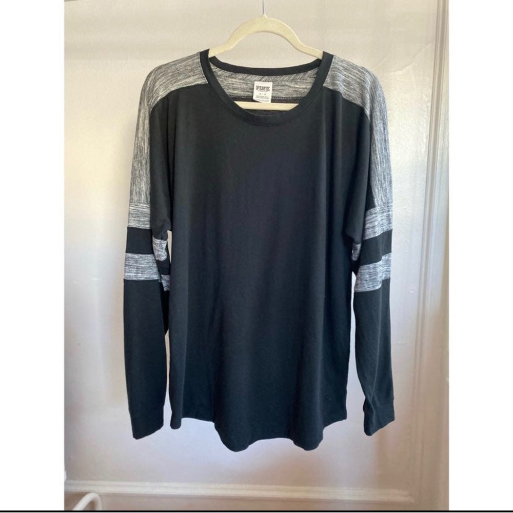 VS PINK Oversized Long Sleeve Campus Shirt - size M